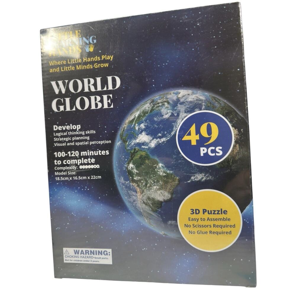 3D World Globe Puzzle 49 Pieces Kids Educational STEM Toy Sealed New
